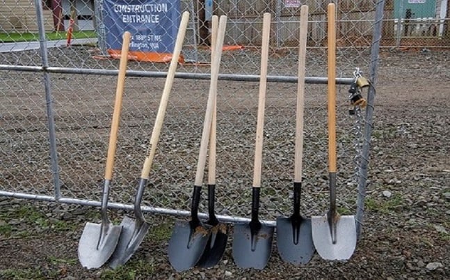 Shovels, breaking ground